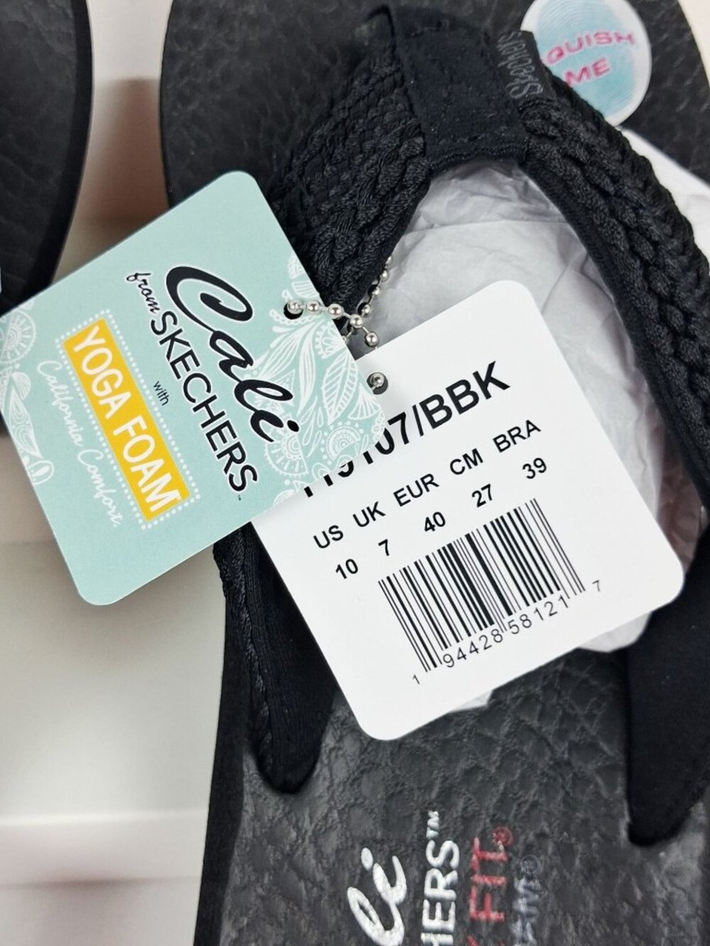 Skechers Cali Asana Hidden Valley Black Women's Thong Sandals - Size 10 NWOB - Picture 7 of 12